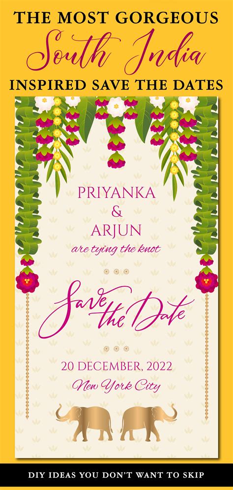 Kalyanam Save The Date South Indian Wedding As Digital Save The Date