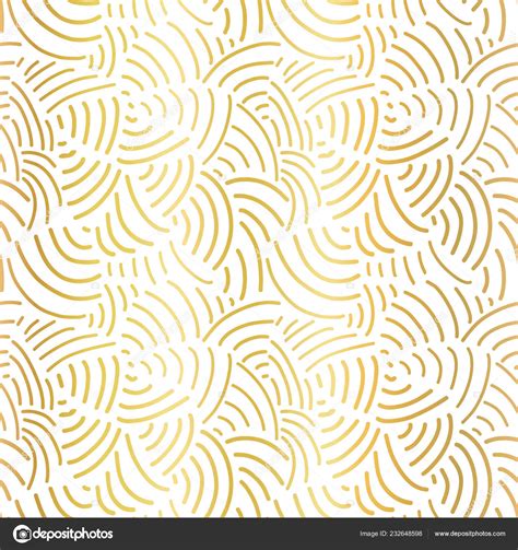 Elegant Gold Foil Abstract Background Curved Line Seamless Pattern