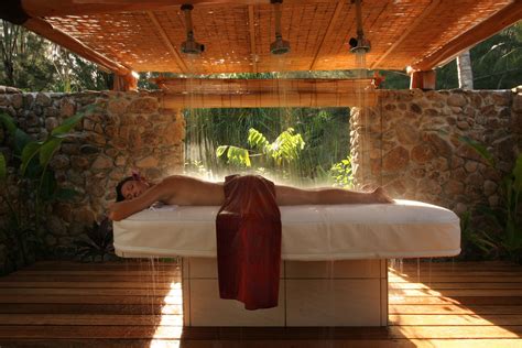 Having an outdoor spa will help you to create a tranquil and relaxing retreat. Outdoor Spa Shower, Bora Bora Pearl Beach Resort & Spa # ...