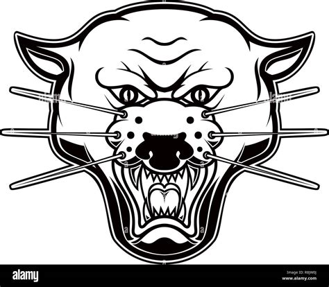 Illustration Of Pantera Head On White Background Design Element For