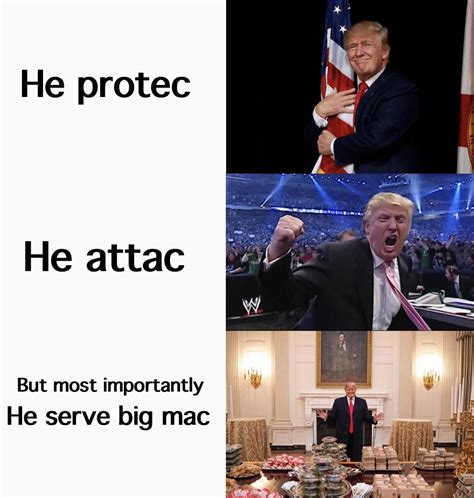 He Protect He Attac But Most Importantly He Serve Big Mac Donald