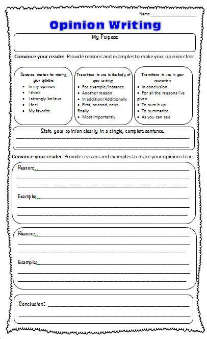Free Printable Graphic Organizers For Opinion Writing By Genia Connell