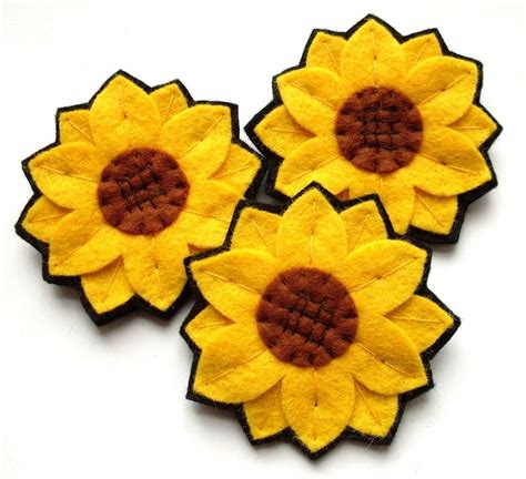 Sunflowers Pdf Pattern Sewing Tutorial For Making Easy Felt Etsy