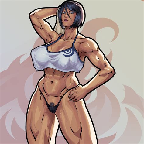 Rule 34 1girls Abs Absurdres Armpits Bangs Biceps Black Hair Blue