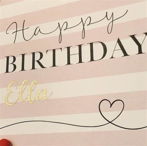 Happy Birthday Pink Stripe Card By Michelle Fiedler Design