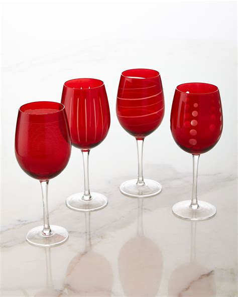 Mikasa Cheers Ruby Wine Glasses 4 Piece Set Neiman Marcus