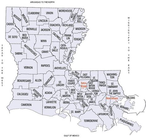 Map Of Louisiana Parishes