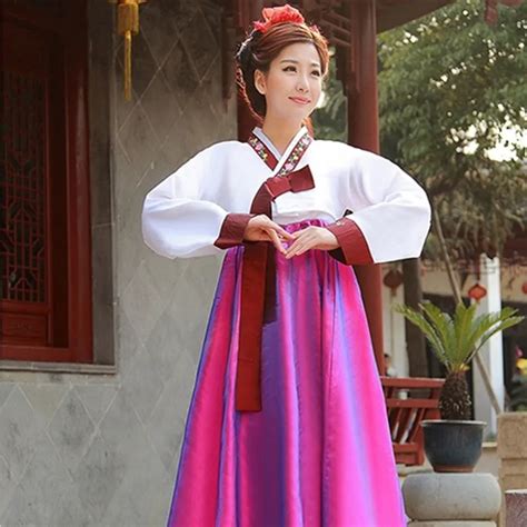 4 Colors Limited Offer Woman Elegant Korea Hanbok Traditional Dress Female National Korean Dance