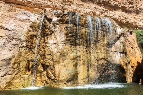 Waterfall In Mountain Oasis Chebika Stock Image Colourbox