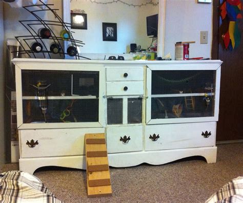 Old Dresser Transformed Into A Rat Condo Hamster Cage Rabbit Cages