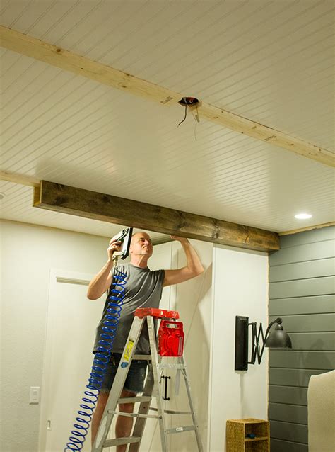 Faux wood beams in kitchen. Master Makeover: DIY Wood Beams - Amazing Kitchen ...