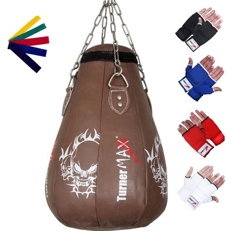Turnermax Leather Maize Punch Bag Ball Uppercut Mma Punching Bag Brown
