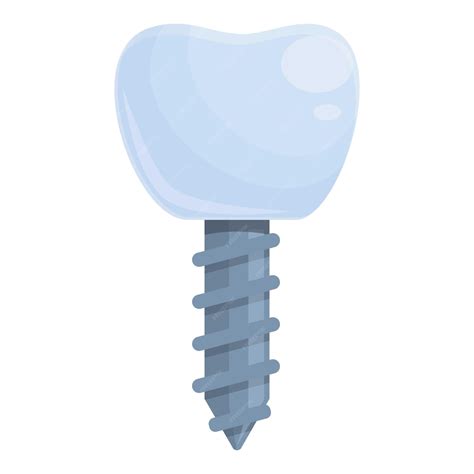 Vector De Dibujos Animados De Icono De Implante De Dentadura Dental