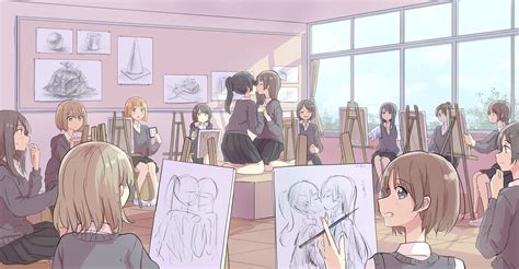 4k Betock School Uniform Original Characters Kissing Anime Girls