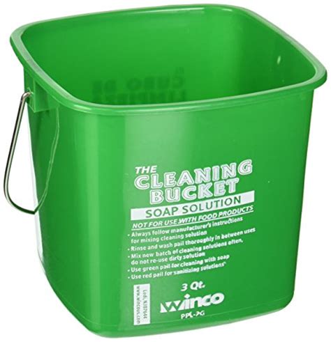 Winco Ppl 3g Cleaning Bucket 3 Quart Green Soap Solution Absorbsa