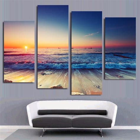 4 Panel Sunrise Landscape Canvas Wall Art Walling Shop