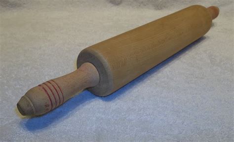 Antique Wooden Rolling Pin Red Painted Wood Handles Rustic Etsy Red