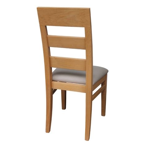 Chaise en bois massif assise rembourrée fabrication française  Soja