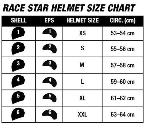 Bell Motorcycle Helmet Size Chart