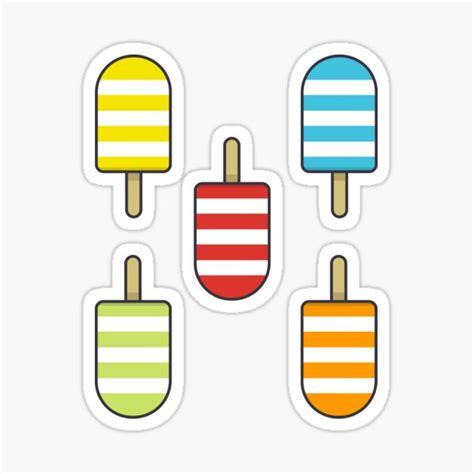 Popsicle Summer Fun Sticker Pack Sticker For Sale By Tjwdraws Redbubble
