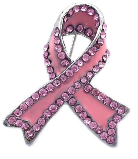 Cocojewelry Breast Cancer Awareness Support Pink Ribbon Brooch Pin