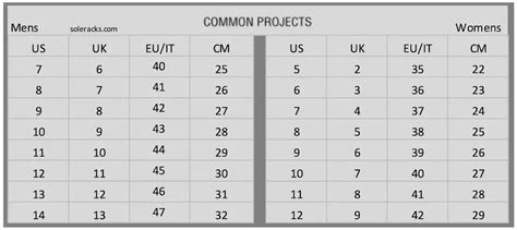 Female To Male Shoe Conversion Chart