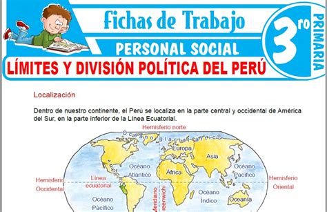 Límites Y División Política Del Perú Para Tercero De Primaria Fichas