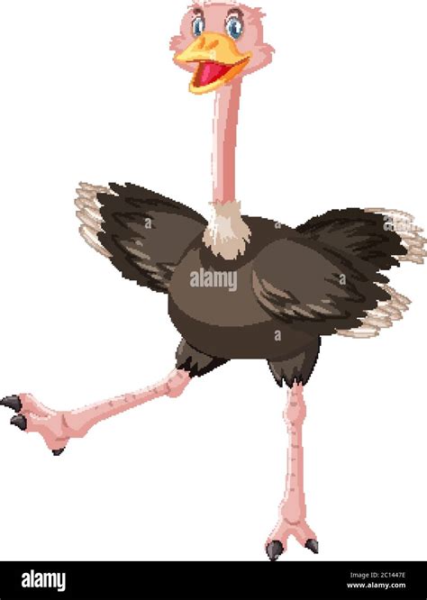 Cute Ostrich Cartoon Character Illustration Stock Vector Image And Art