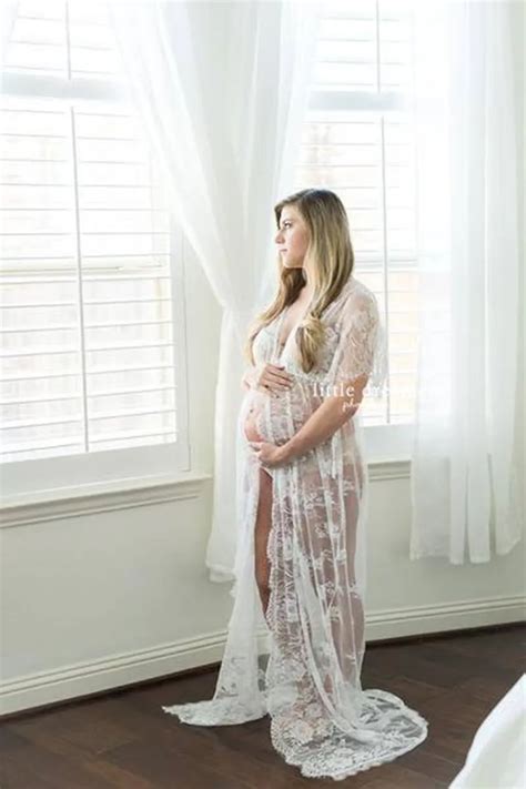 Elegant Lace Maternity Dress Photography Props Long Dresses Pregnant