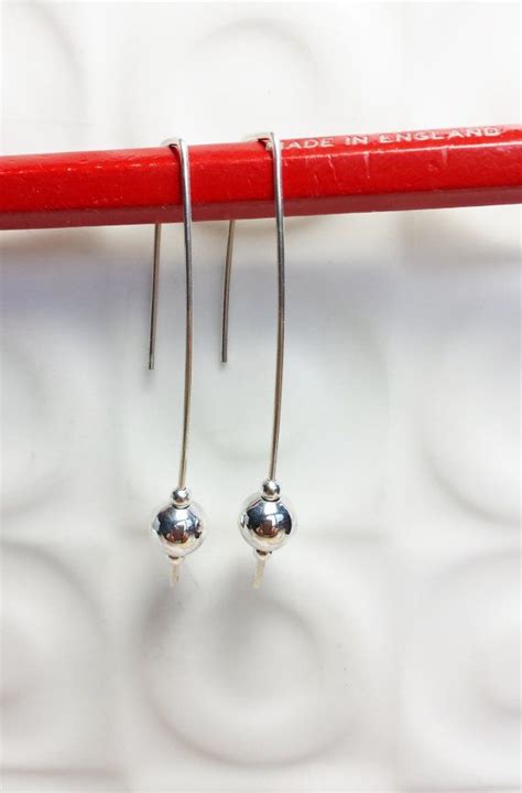Silver Bead Drop Earrings By Karmasilver Sterling Earrings