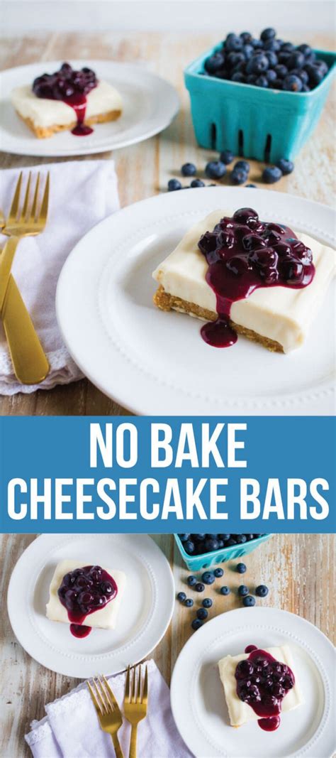 No Bake Cheesecake Bars With Blueberry Sauce Thirty Handmade Days