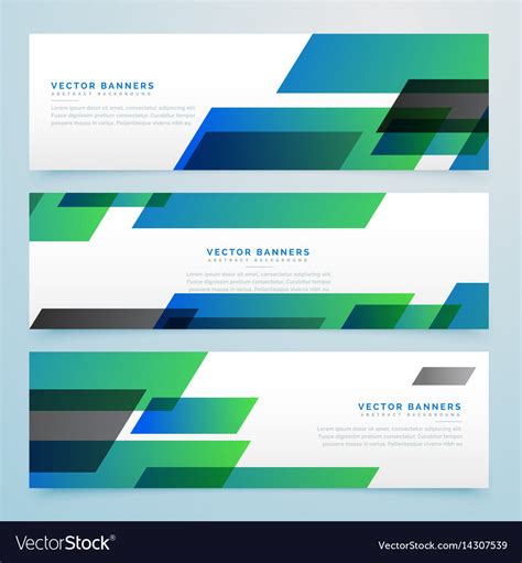 Modern Geometric Banners And Headers Set Vector Image