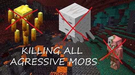 Killing All Agressive Mobs In Minecraft Conquering Minecraft Mobs