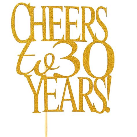Buy Cheers To 30 Years Cake Topper Gold Glitter Hello 30 Dirty