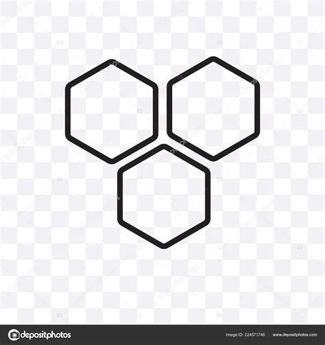 Hexagon Vector Linear Icon Isolated Transparent Background Hexagon ...