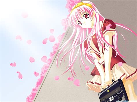 Cherry Blossoms Pink Hair Seifuku Pink Eyes Anime Girls 1600x1200