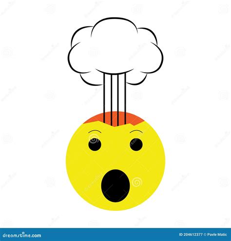 Mente Simples Explodiu Emoji Isolado Em Fundo Branco Ilustração do