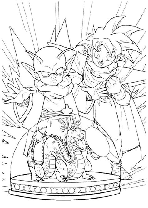 Dragon ball z piccolo coloring pages. Little Goku And Little Piccolo Coloring Page