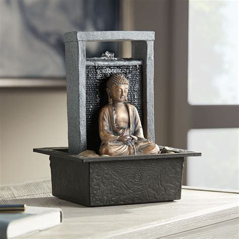 John Timberland Meditating Buddha Asian Zen Bubbler Waterfall Indoor