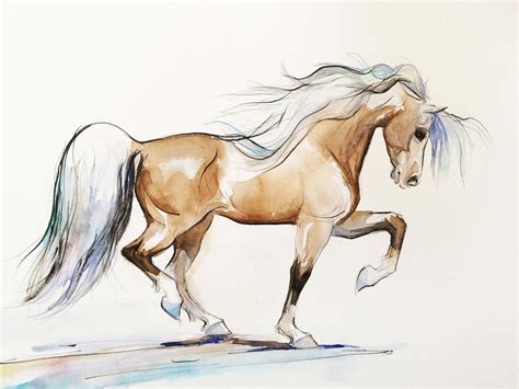 Watercolor Horse Art Watercolor Original Drawing Watercolor