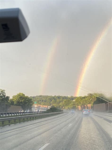 Theres A Double Rainbow Going Into The City Right Now 757 Pm 62520