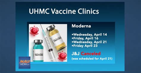 Schedule an appointment through my health connection. UPDATE: Maui District Health Office Announces COVID-19 Vaccine Clinics for April | Maui Now