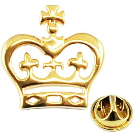 Gold Plated Flat Crown Lapel Pin Badge From Ties Planet Uk