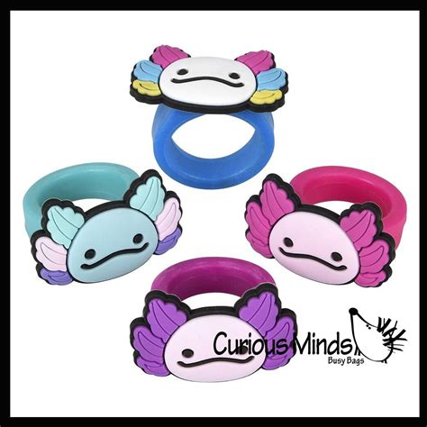 Axolotl Rings Jewelry For Children Ring Kids Party Favors Curious