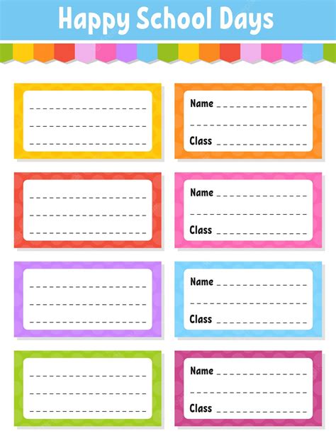 Premium Vector Back To School Labels Set Stickers For Notebook Name