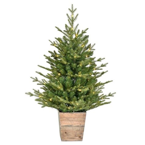 Vickerman 3 Ft Pre Lit Potted Traditional Artificial Christmas Tree