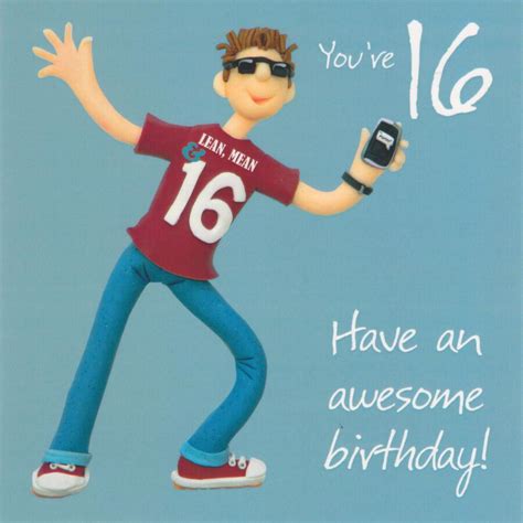 16th Birthday Card Male One Lump Or Two Cardspark