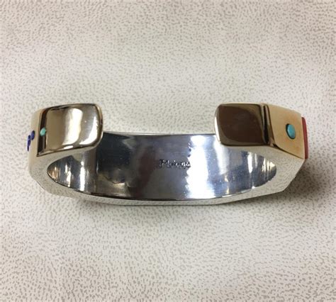 Jesse Monongya Navajo Night Sky Pattern Cuff Bracelet In Sterling Silver