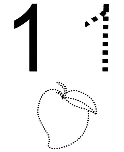 Odd and even colouring sheet. Number One and Mango Outline Coloring Page - NetArt