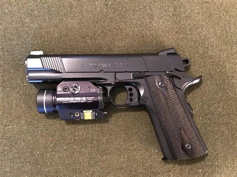 Colt 1911 45 Acp Railgun With Tlr 2 Light And Green Laser R1911